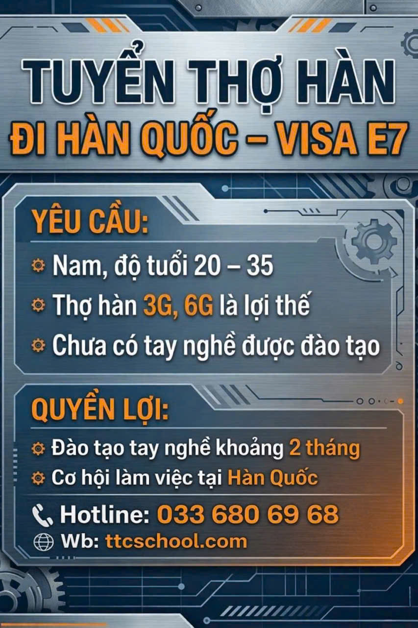 tuyển sinh thợ hàn 2026