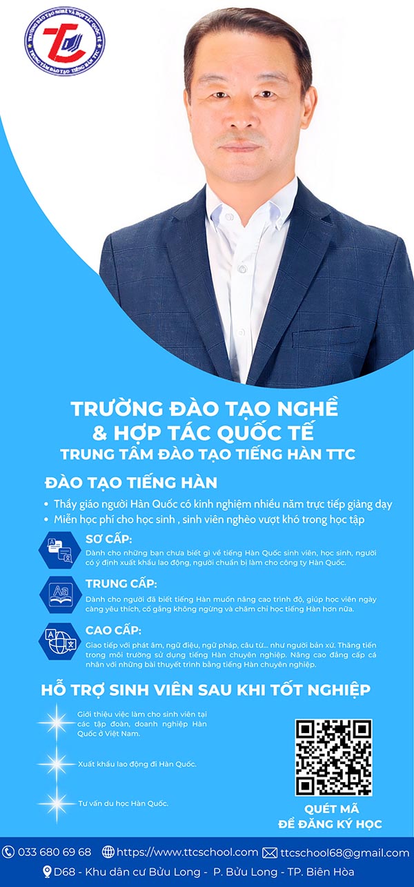 học tiếng hàn trung cấp tại Biên Hòa